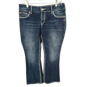 Silver Suki Bootcut Jeans Womens 30 Blue Denim Stretch Curvy Whiskered Western